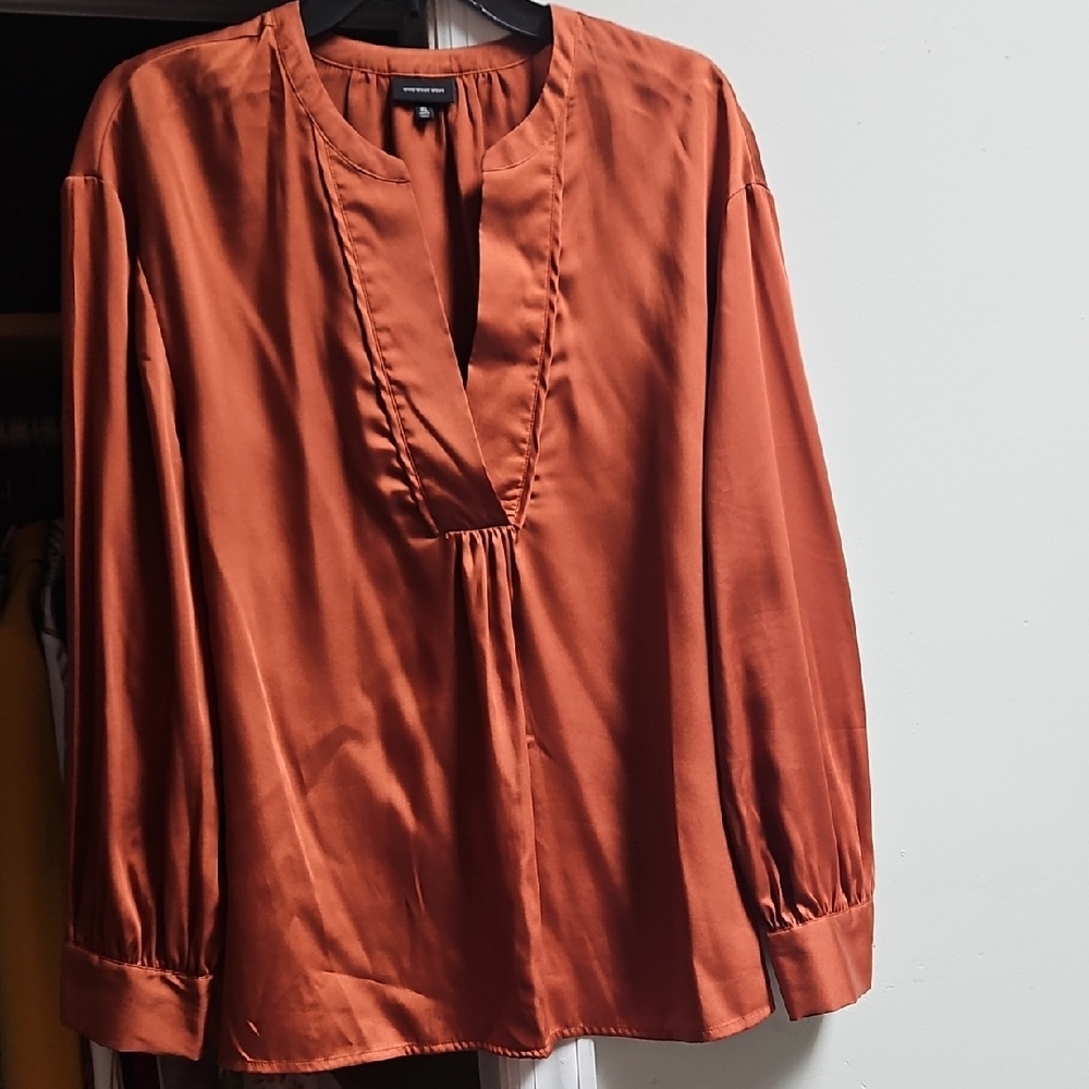 Who What Wear Rust Blouse